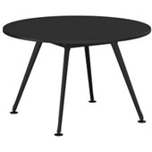 KNIGHT TEAM BOARDROOM TABLE ROUND D1200 X H730MM BLACK FRAME BLACK TOP