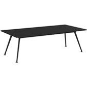 KNIGHT TEAM BOARDROOM TABLE W2400 X D1200 X H730MM BLACK FRAME BLACK TOP