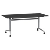 KNIGHT TEAM FLIP TABLE W1600 X D800 X H720MM SILVER FRAME BLACK TOP