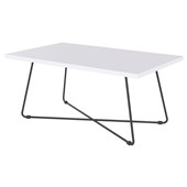 KNIGHT ZION COFFEE TABLE W1000 X D600 X H450MM BLACK FRAME WHITE TOP