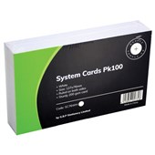 OFFICE SUPPLY CO SYSTEM CARDS 76 X 127MM WHITE PACK 100