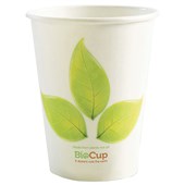 BIOCUP HOT SINGLE WALL CUP 12OZ 390ML PACK 50 LEAF