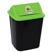 ITALPLAST WASTE SEPARATION BIN ORGANICS 32L BLACK WITH GREEN LID