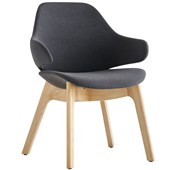 KONFURB ORBIT MID BACK WOOD BASE CHARCOAL FABRIC