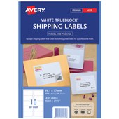 AVERY 959031 L7173 TRUEBLOCK SHIPPING LABEL LASER 10UP WHITE PACK 100