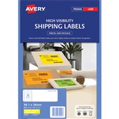 AVERY 35942 L7162FY HIGH VISIBILITY SHIPPING LABEL LASER 16UP FLUORO YELLOW PACK 25