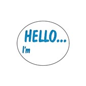 AVERY 937263 MESSAGE LABELS HELLO IM 58 X 43MM OVAL BOX 100