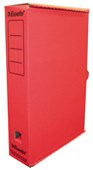 ESSELTE STORAGE CARTON FOOLSCAP W260 X H390 X D80MM RED