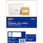 AVERY 938201 L7159 GENERAL USE LABEL 24UP W64 X L338MM PACK 100