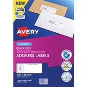 AVERY 952003 L7163 QUICK PEEL ADDRESS LABEL WITH SURE FEED LASER 14UP WHITE PACK 20