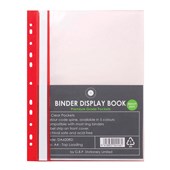 GBP BINDER DISPLAY BOOK 20 POCKET A4 RED