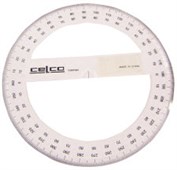 CELCO PROTRACTOR 360 DEGREES 150MM CLEAR