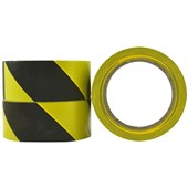 POMONA WARNING TAPE HIGH TAC PVC W48MM X L33M HAZARD WARNING BLACK AND YELLOW