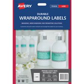 AVERY 980053 L7146 LABEL WRAPROUND LASER DURABLE 5UP W196 X L51MM WHITE PACK 12