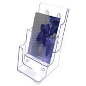 DEFLECTO BROCHURE HOLDER DL 3 TIER FREE STANDINGWALL MOUNT PORTRAIT CLEAR